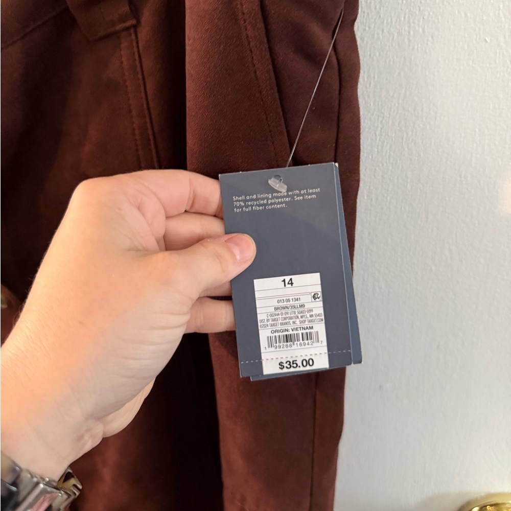 Universal Thread Rust Brown Button-Front Midi Ski… - image 3